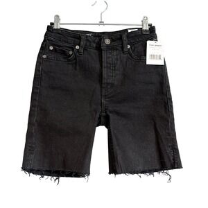 Free People Avery Black Bermuda Cut Off Shorts OB941685 NWT Size 24